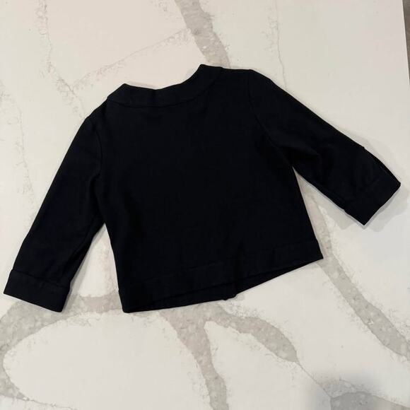 Banana Republic Crop Button Front Black Sweater Womens Medium Jacket 3/4 Sleeves - Picture 6 of 6